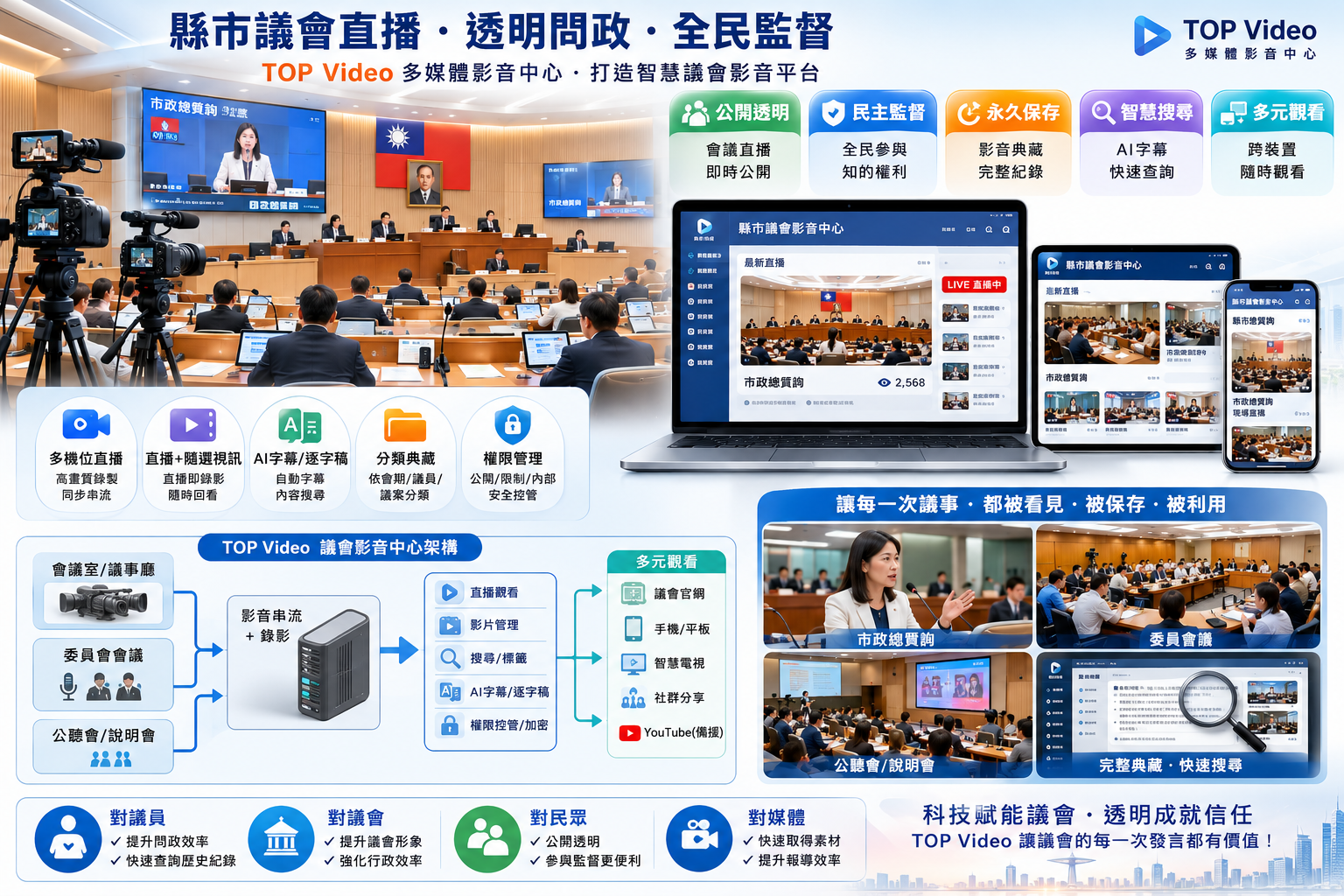 縣市議會直播 × TOP Video 多媒體影音中心的應用